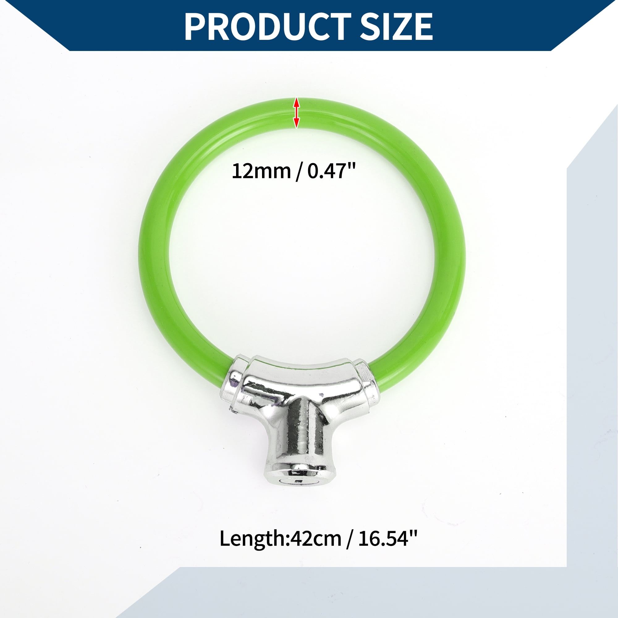 Unique Bargains Bicycle Lock Portable Ring Cable Anti-Theft Bike Lock 42cm Green