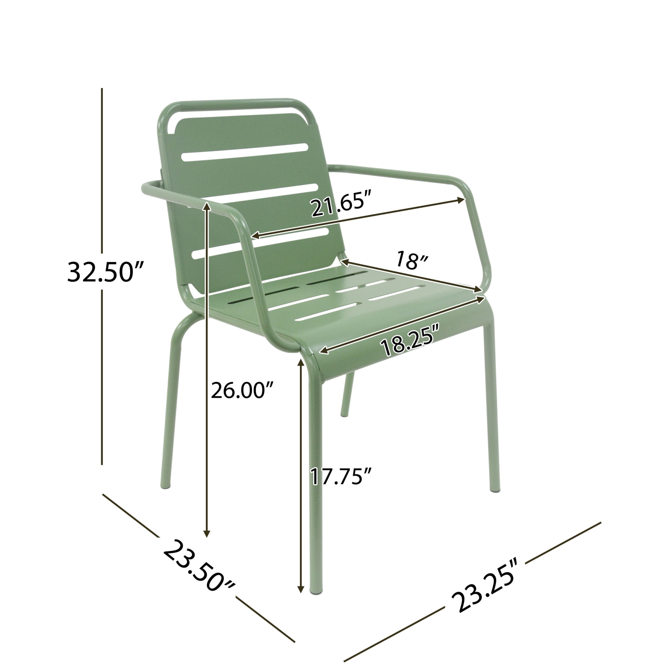 Christopher Knight Home 3-Piece Modern Outdoor Patio Iron Bistro Set with Round Table, Matte Green