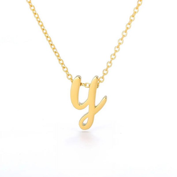 Collar con letra inicial pequeña Vintage para mujer, collar con letra inglesa antigua de acero inoxidable, joyería gótica de cumpleaños, regalo para mujer