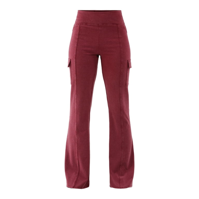 No Boundaries Mineral Wash Flare Cargo Pants, 31” Inseam