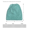 thumbnail image 3 of Bingfone Men Women Slouch Beanie Teal Green Glitter Print Cap Hip-Hop Hat Headwear Hats Turban Unisex, 3 of 8