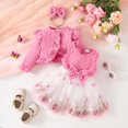 thumbnail image 2 of Odeerbi Infant Girls Party Floral Tank Dress with Bolero Shrugs Set Butterfly Embroidered Lace Tulle Dress Two Piece Set Cute Long Sleeve Cropped Jacket Dress Set Infant Girls Clothes, 2 of 7