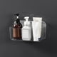thumbnail image 4 of Estante de ducha, estante de baño, cesta de ducha sin taladrar, organizador de baño montado en la pared para cocinas y baños, PET transparente, 4 of 7