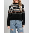 thumbnail image 3 of FAROOT Chandail en Tricot pour Femmes Manches Longues Col Rond Éléphant Chandail Chaud pour Automne Hiver, 3 of 9