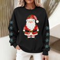 thumbnail image 6 of Atogsazn Women's Santa Christmas Sweatshirt Oversized Fleece Long Sleeve Pullover Sweater Fall Clothing Tops 01-Black XS Fashion, 6 of 8