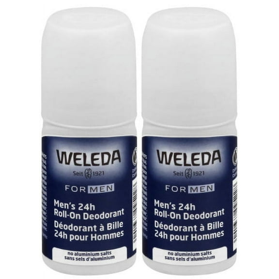 Weleda Men's 24H Roll-On Deodorant, 1.7 Fluid Ounce, Plant Rich Odor Protection with Licorice Root and Witch Hazel, No Aluminum Salts(pack of 2 )