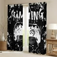thumbnail image 2 of Gamer Curtains & Drapes Gaming 30%-50% Blackout Curtains Video Gamer Room Decor,Gamepad Controller Gamer Window Curtains White Black Tie Dye Window Treatments, 2 of 6