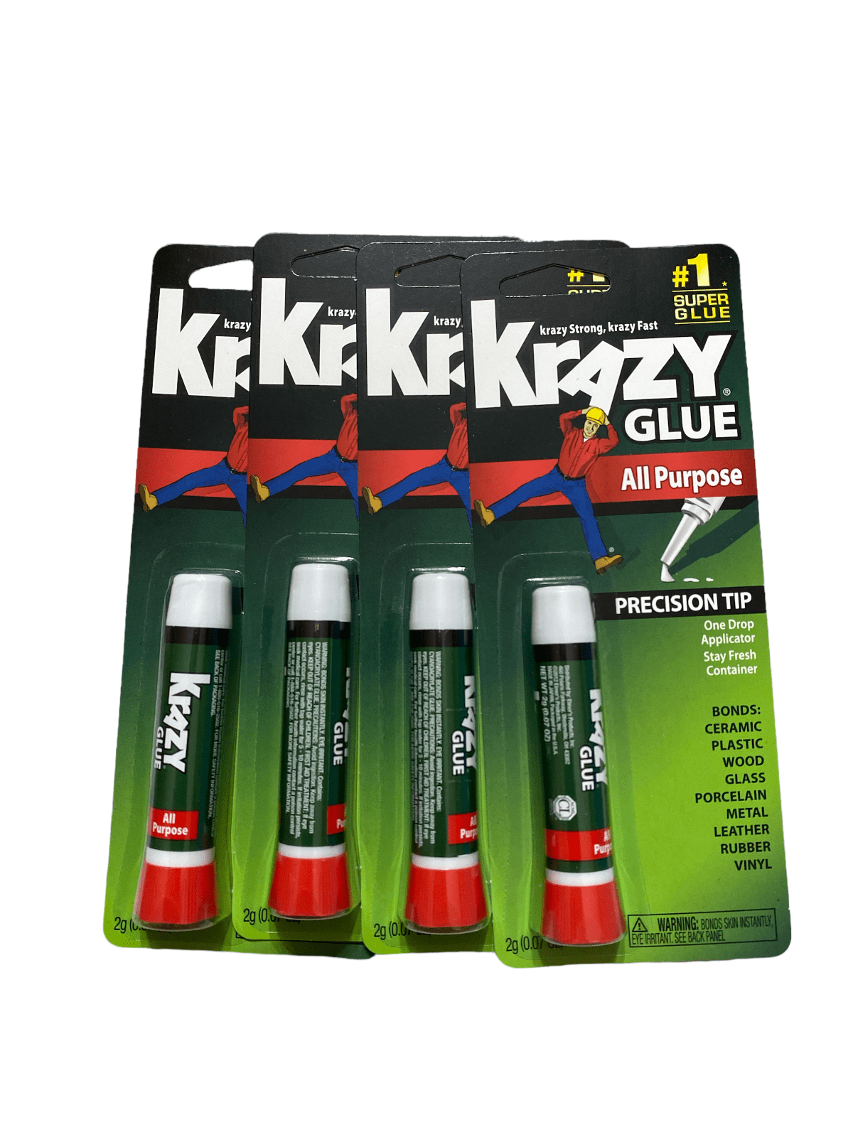 Krazy Glue Elmer's Original Crazy Super Glue All Purpose Instant Repair, 4 Piece