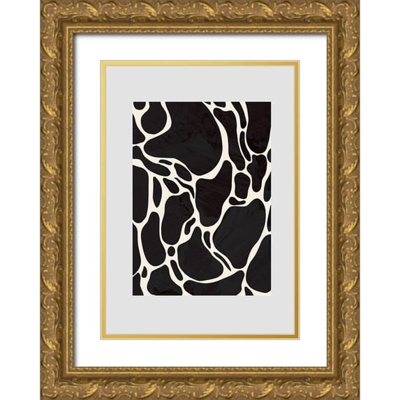 Artographie Studio 11x14 Gold Ornate Wood Framed with Double Matting Museum Art Print Titled - Giraffe Grey