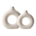 thumbnail image 1 of Jarrones de mesa de centro huecos de maceta de cerámica para decoración de escritorio (Beige S M) Tmvgtek Libre de BPA, 1 of 7