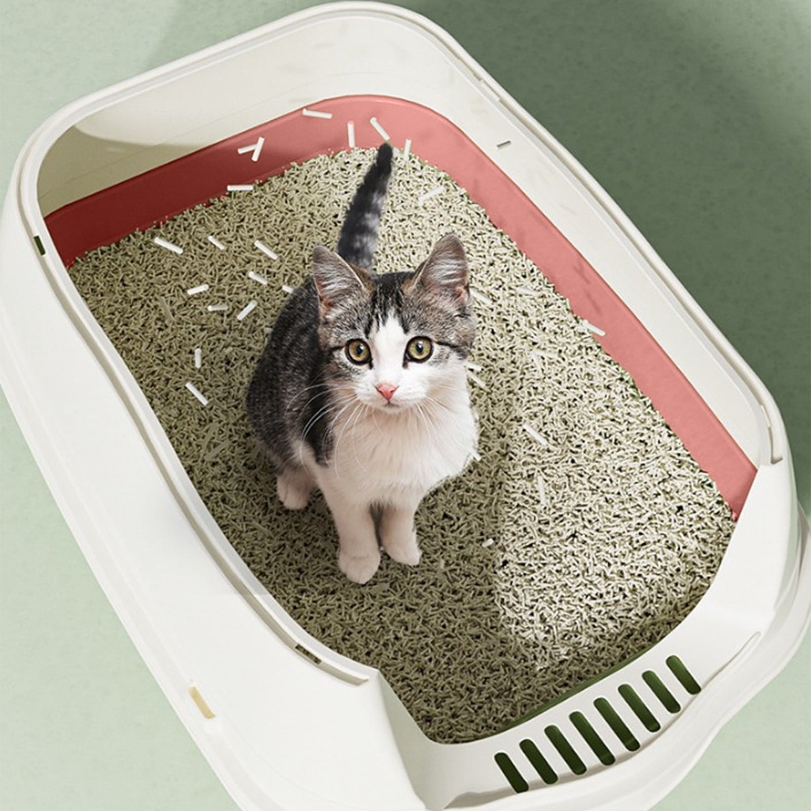 Large Covered Litter Box with Lid, Fully Enclosed Cat Litter Pan, Splash Proof Toilet Tray with Shovel for Cats