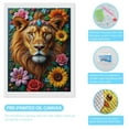 thumbnail image 3 of Diamond Art Kit for Adults, Lion Floral Crown Art Serenade Diamond Painting for Adults Beginners, 5D DIY Diamond Art Painting Kits, Colorful Diamond Painting Craft for Home Decor 12x16, 3 of 7