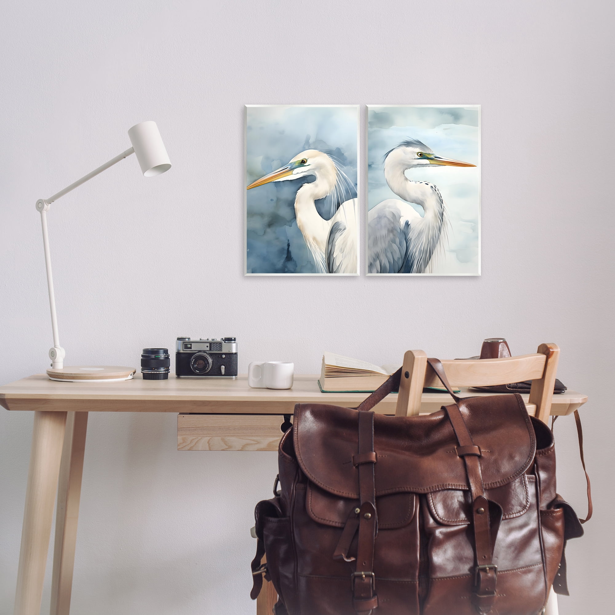 Stupell Industries Watercolor Detailed Beach Birds Animals Painting Unframed Art Print Wall Art, 10 x 15, Set of 2