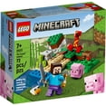 thumbnail image 3 of LEGO Minecraft The Creeper Ambush Building Toy 21177, Pretend Play Zombie Battle, Ore Mining and Animal Care with Steve, Baby Pig & Chicken Minifigures, Gift for Kids, Boys and Girls Age 7+ Years Old, 3 of 8