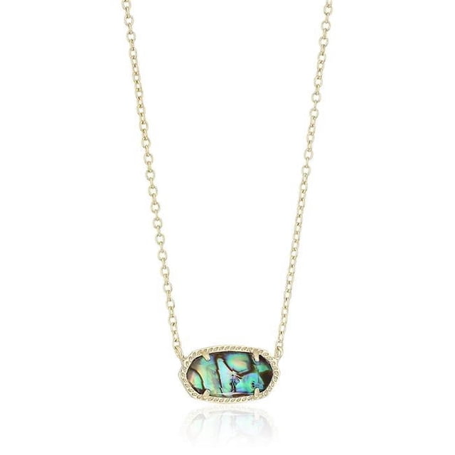 Kendra Scott 4217709207 Signature Elisa Gold Plated Abalone Shell Pendant Necklace