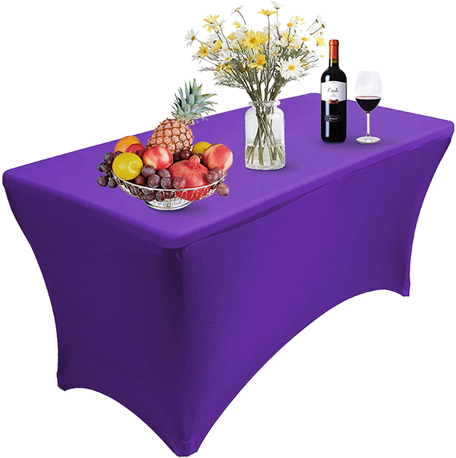 All color Fitted Polyester Tablecloth Rectangular Table Cover for Wedding Wedding Table Cloth Banquet Trade Show and vendor display