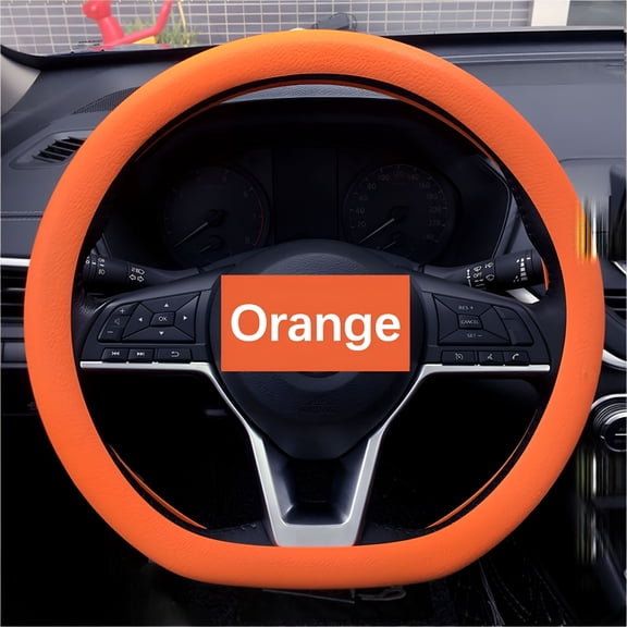 MELIVO Car Steering Wheel Cover Non Slip Wear Car Steering Wheel Protective Cover Universal Steering Wheel Cover Orange
