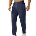 thumbnail image 2 of Fnnxeal Mens Sweatpants, Outdoor Fall Winter Elastic Waist Casual Slacks with Stretch Navy Sweatpants for Men Size S, 2 of 6