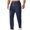 Navy, variant on Men's Lightweight Hiking Elastic Waist Drawstring Pants Stretch Quick Drying Athletic Joggers Pants with Pockets Khaki S(S)
