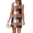 thumbnail image 4 of CIENVNSTG Womens Summer Plaid Printed Sleeveless V-Neck Beach Cover up Dresses Casual Loose Resort Wear Sundresses Tank Dress Swimsuit Coverup Orange XL, 4 of 5