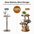 thumbnail image 4 of Biemlerfn 4-Tier Round Side Table, Small End Table with Metal Frame, Wood Nightstand for Patio, Sofa, Living Room & Bedroom, Brown, 4 of 11