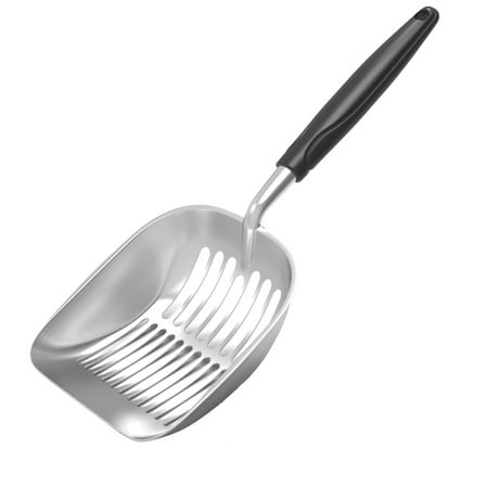 Cat Litter Scoop, Aluminum Alloy Sifter, Kitty Metal Scooper, Deep Shovel, Long Handle, Poop Sifting, Kitten Pooper Lifter, Durable, Heavy Duty, for Litter Box (