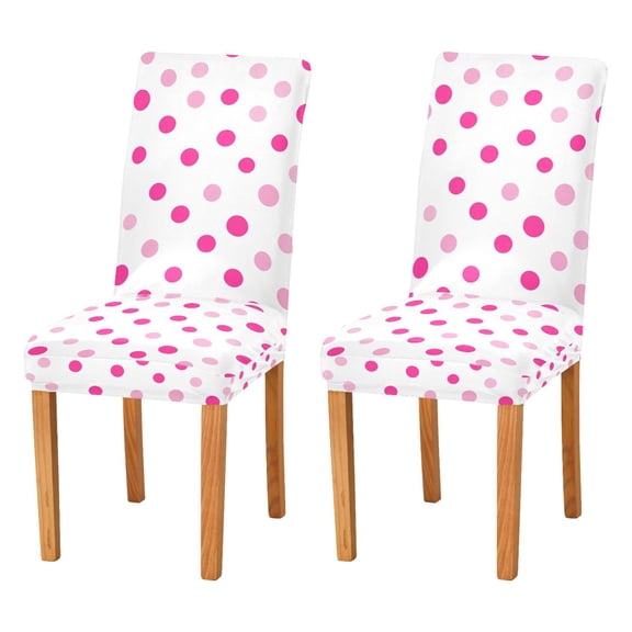 Yayeee 2 Pack Dining Chair Covers Stretch Parson Chairs Slipcovers Seat Protector, Purple Polka Dots