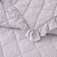 thumbnail image 2 of Truly Soft Crinkle Ruffle 100% Microfiber Polyester  3 Piece Full/Queen Quilt Set in Grey, All Season, Adult Size, OEKO-TEX Certified, 2 of 11