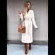 thumbnail image 5 of Abrigo Informal de Mezcla de Lana con Solapa con Muescas, Mangas Largas, Ajustado, Medio, para Mujer, Otoño-Invierno, con Cinturón. XL, 5 of 8