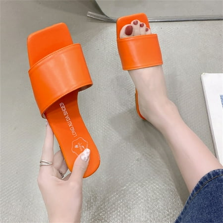 

Womens Shoes Summer Color Rhinestones Outer Wear Sandals Fashion Square Toe Flat Slippers Memory Foam Womens Slippers Women Slippers Memory Foam Womens Arch Support Slippers Size 9 Loafer Slippers