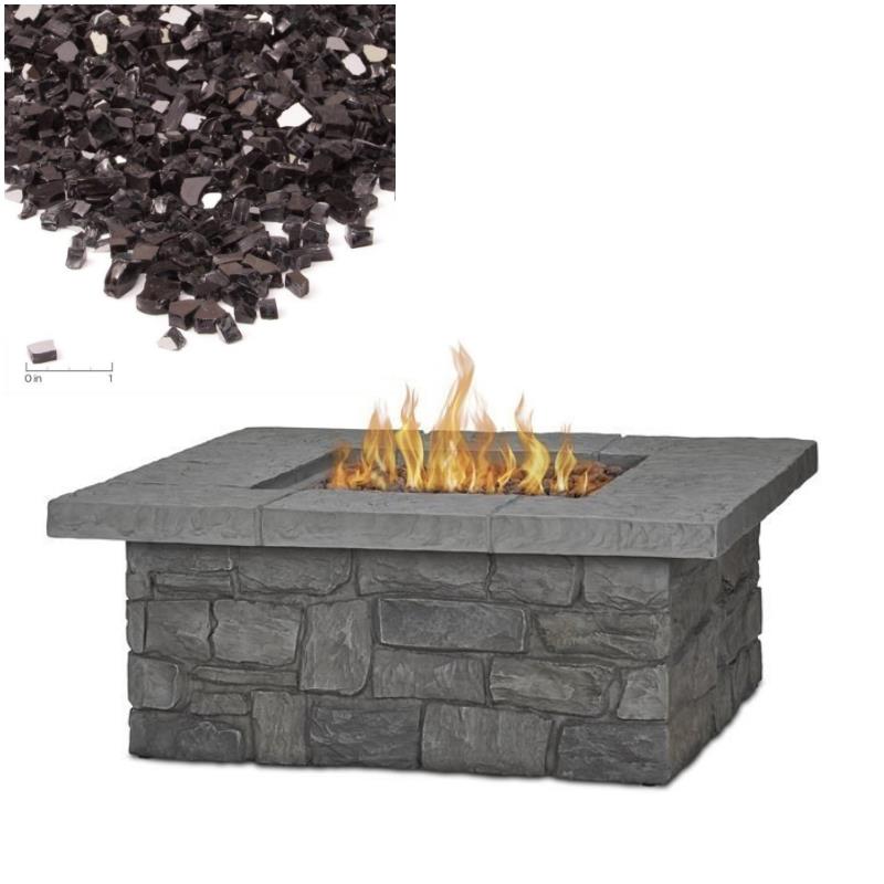 Home Square 2Piece Set with Square Fire Table with Conversion Kit