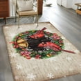 thumbnail image 2 of Hallway Runner Rugs 2.7x5 Ft, Christmas Non Slip Area Rugs for Kitchen Bedroom Entryway, Xmas Botanical Birds Snowflake Vintage Washable Carpet Runner Rug Floor Mats for Bedroom Home Decor, 2 of 9