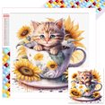 thumbnail image 1 of 5D DIY Con Cuentas Cuadradas Girasol Gato en Del 45x35cm, 1 of 9