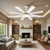 ModFusion 80" Elegant White Ceiling Fan with Integrated LED Light