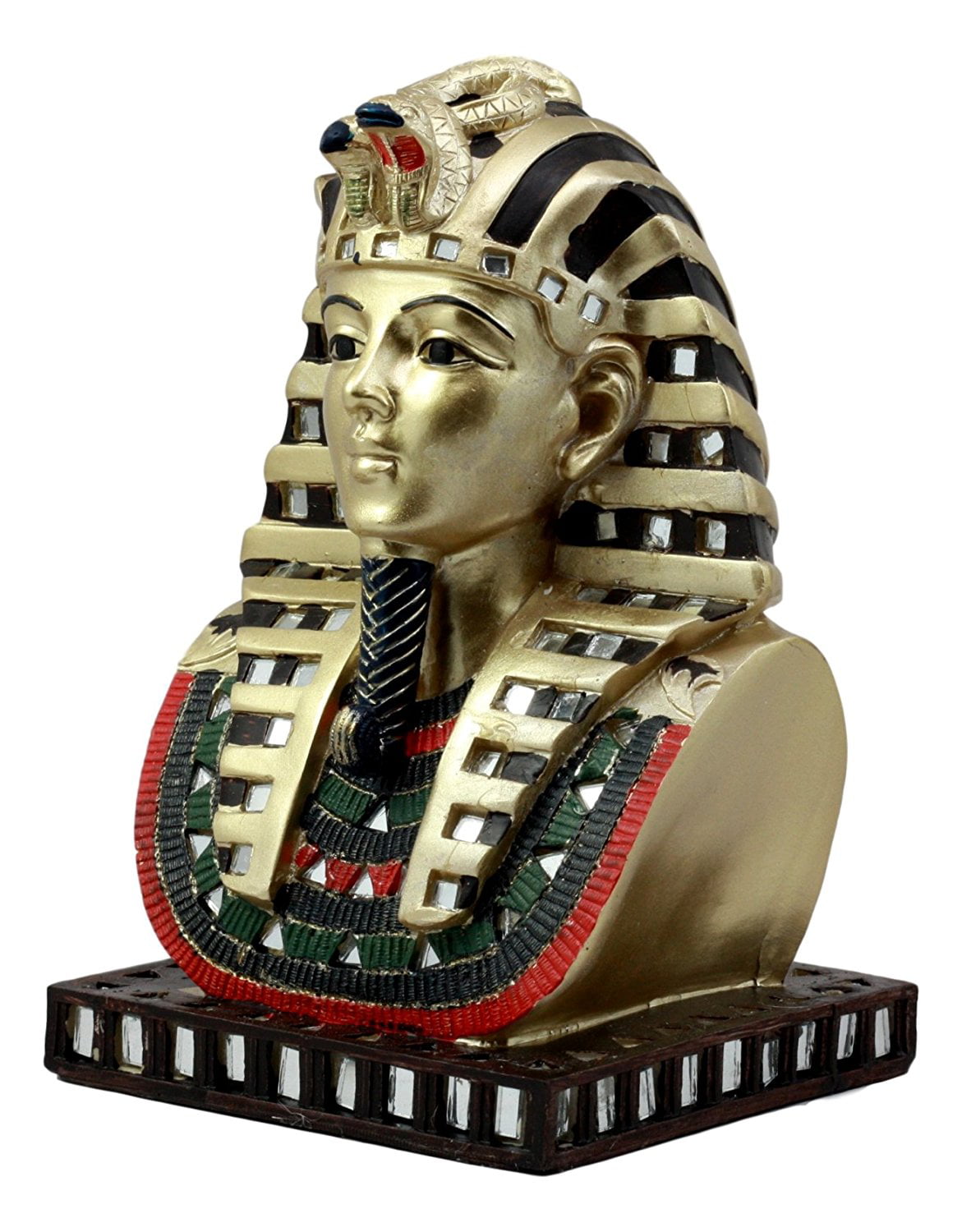 Ebros Ägyptischer Tutanchamun Pharao-Statue mit ägyptischem Pharao Grabstein historische Skulptur Harz 