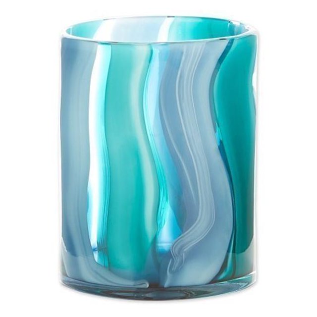 Accent Plus 10019134 Cylinder Glass Vase, Blue - Small