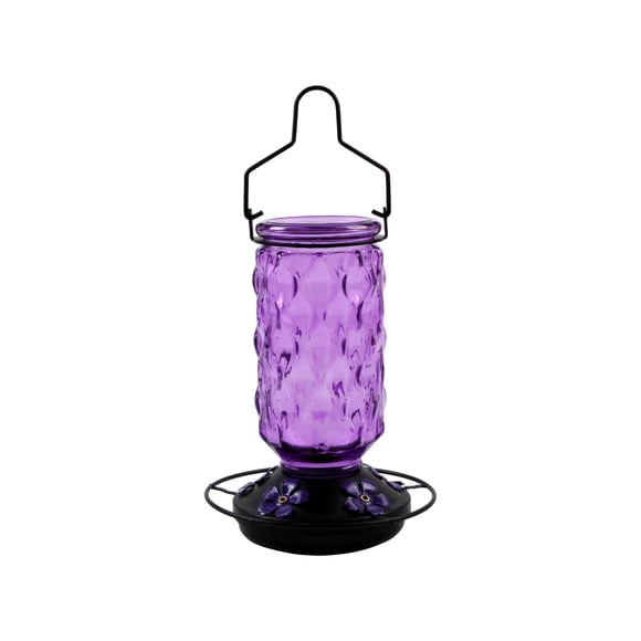 Hummingbird Feeder Glass Outdoor Hanging With 5 Feeding Ports Wide Mouth For Easy Filling And Cleaning 11.42 in H