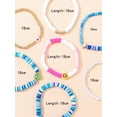 thumbnail image 3 of Conjunto de pulseras de estilo bohemio con joyas Y2K de color suave y cerámica con forma de corazón sonriente y perlas, 3 of 6