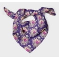 thumbnail image 3 of Bimba Purple Leaves & Floral Pure Silk Printed Scarf Dupatta Head Neck Wrap Bandanas For Women 40 x 80 Inches, 3 of 6