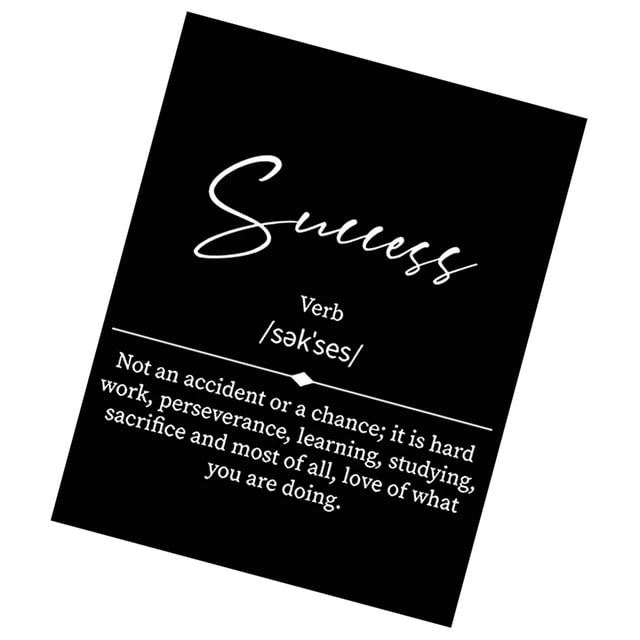 Ounissouiy Pósteres con letras en blanco y negro, arte de pared de papel, decoración motivacional, imágenes inspiradoras, decoraciones para empresarios, Decoración del hogar Éxito Ounissouiy HA061942-09B