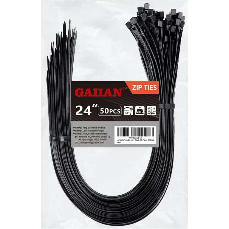 Long Zip Ties Heavy Duty 24 inch Large Zip Ties with 200 lbs