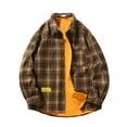 thumbnail image 3 of Plaid Flannel Shirt for Men Long Sleeve Casual Button Down Tops Soft Brushed Winter Warm Comfortable Shirts Yellow XL, 3 of 5