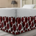 thumbnail image 1 of Abstract Bed Skirt, Swirling Paintbrush Streaks on Circular Motifs, Elastic Bedskirt Dust Ruffle Wrap Around for Bedding Decor, 4 Sizes, Maroon Grey, by Ambesonne, 1 of 2