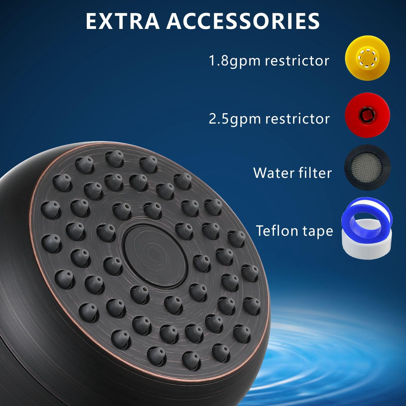 High Pressure Shower Head - Powerful Bathroom Pressure Boosting Showerhead - Perfect Universal Replacement for Rain Shower Heads
