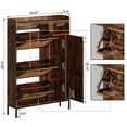 thumbnail image 2 of Yiwa Rattan Shoe Cabinet for Entryway, Hidden Wood Shoe Rack Storage with 3 Flip Drawers, Narrow Freestanding Shoe Organizer Cabinet for Hallway, Easy Assembly, 2 of 8