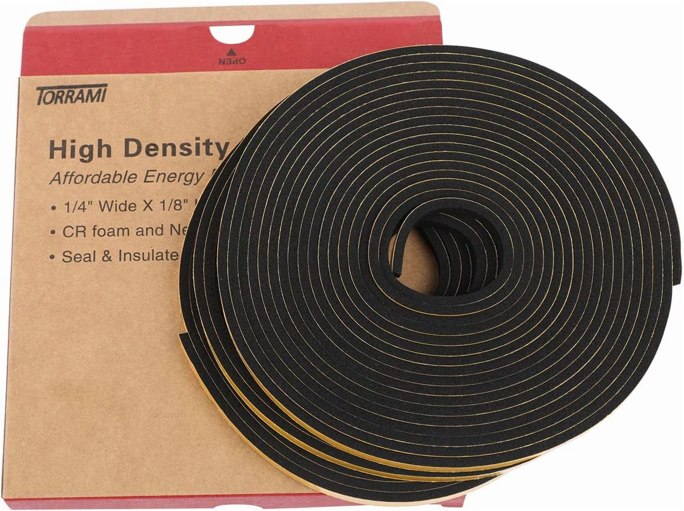 Weather Stripping for Windows 1/2 inch W x 1/4 inch T x 13 Ft Length,Foam Sealing Insulation Tape Weather Strip (Total 26 Ft Length, 2 Rolls of 13 Ft Each)