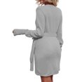 thumbnail image 3 of Vestido cárdigan Sunloudy para mujer, manga larga, cuello en V, cintura, lazo lateral, ropa informal ajustada, vestido elegante Sunloudy moda, 3 of 10