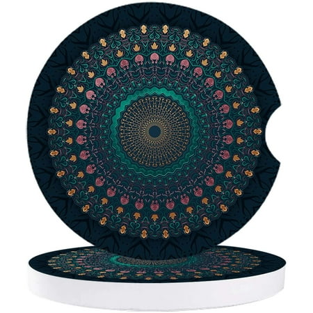 

KXMDXA Style Vintage Flower Pattern Set of 6 Car Coaster for Drinks Absorbent Ceramic Stone Coasters Cup Mat with Cork Base for Home Kitchen Room Coffee Table Bar Decor