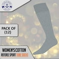 thumbnail image 4 of 12 Pack of Yacht & Smith 26 Inch Wholesale Women's Tube Socks, Women's Cotton Referee Sport Socks Size 9-11 (Gray, 12), 4 of 7