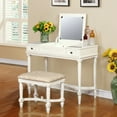 thumbnail image 3 of Linon Cyndi Vanity Set with Mirror and Bench, White, 17.5 inch Seat Height, 3 of 4